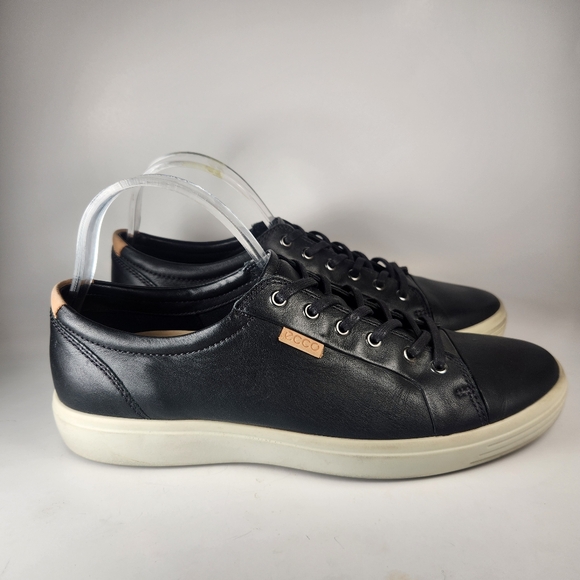 ECCO Men's Soft 7 Sneaker Size 11 EU 45 Black Leather Low Top Comfort Shoe - Picture 3 of 13